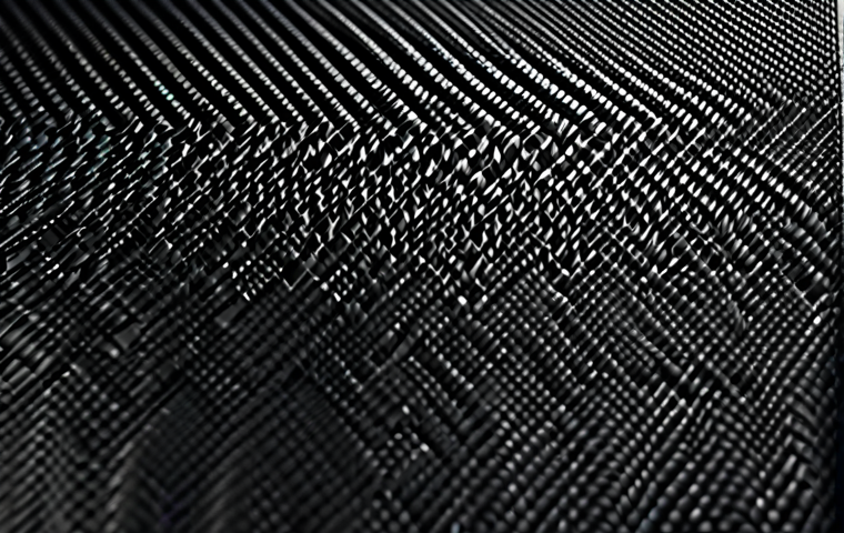 A close-up shot of woven carbon fiber material, showcasing its texture and pattern. Professional studio lighting, high detail, safe for work, appropriate content, fully clothed (material is inanimate), professional.