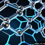 Home 16 그래핀 응용 - A hyper-realistic close-up view of a single atomic layer of graphene showing a dense hexagonal latti...